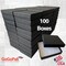 MADE IN USA - 100 Boxes - Matte Black Jewelry Boxes with Cotton Filling - 3.5"x3.5"x7/8"